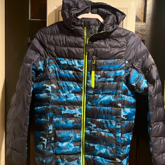 Boy’s Large Puffer Coat Blue 14/ 16 Insulated Hoodie Jacket Zero Exposure - Picture 5 of 5